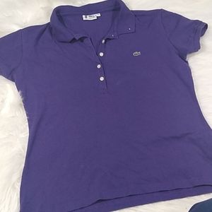 Lacoste button down Polo purple size 48